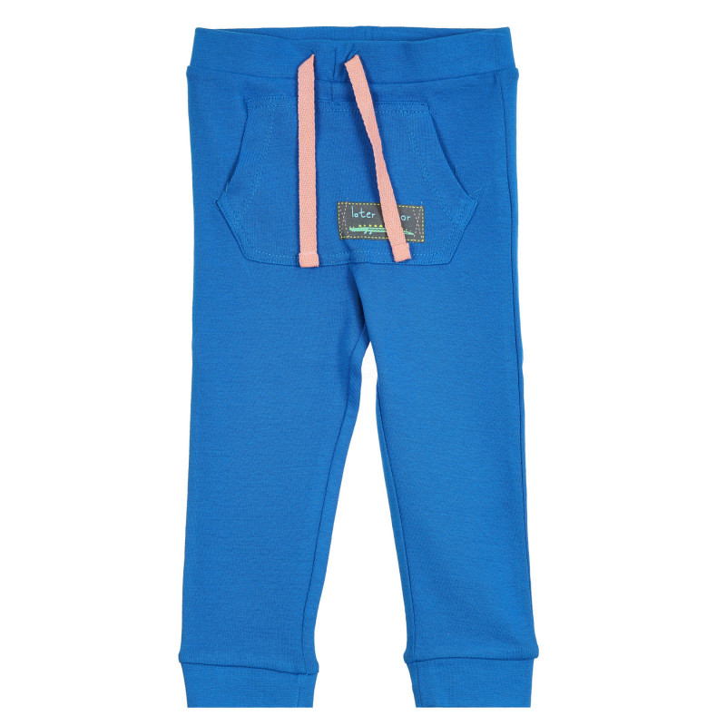 Pantaloni cu buzunar tip "cangur" pentru bebeluș, albastru  280591