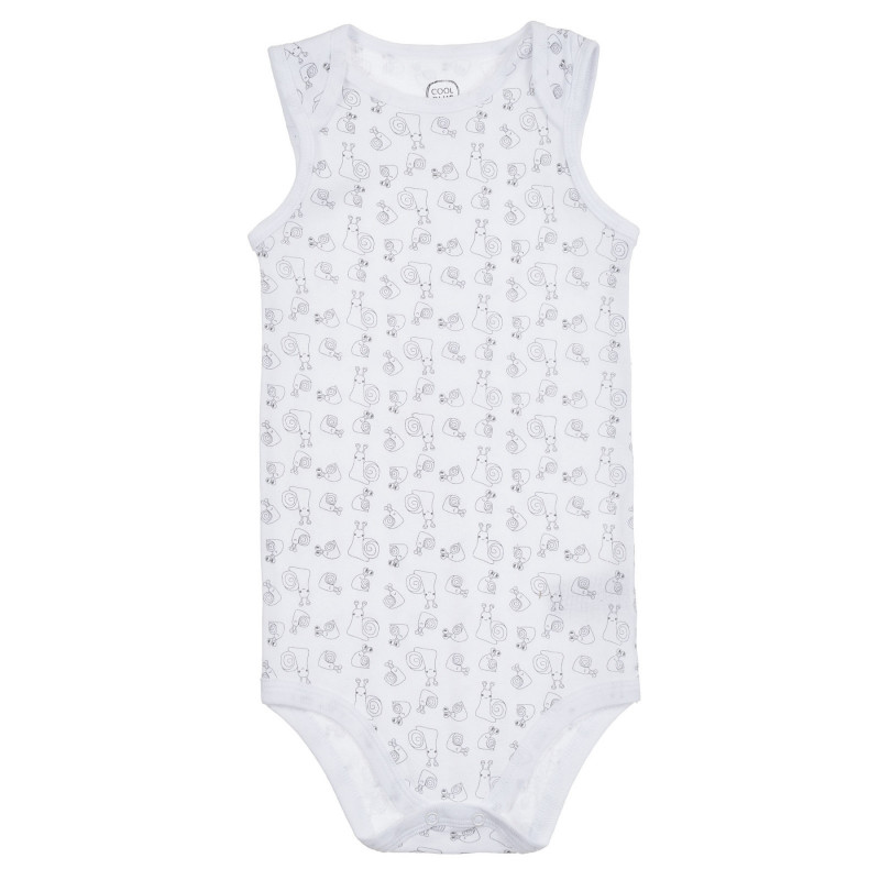 Body fără mâneci cu imprimeu de melc pentru bebeluși, alb  280645