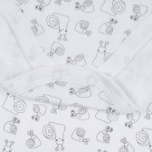Body fără mâneci cu imprimeu de melc pentru bebeluși, alb Cool club 280646 2