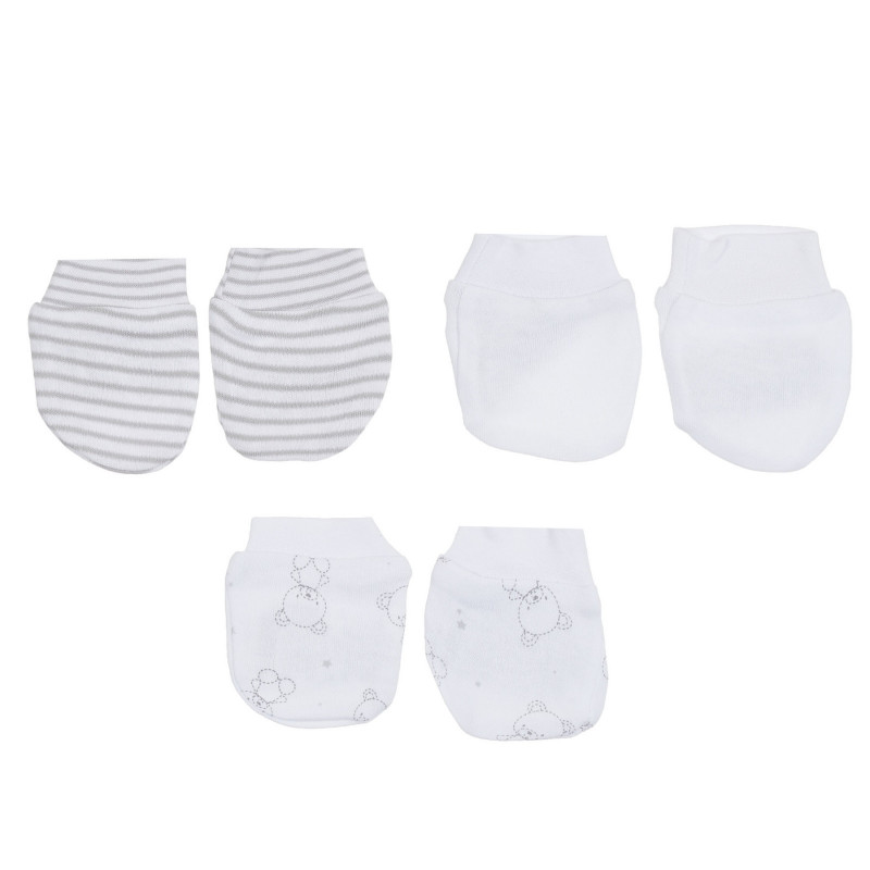 Set de mănuși de bumbac pentru bebeluși, albe  280671