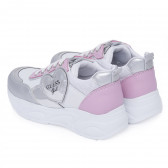 Sneakers CLAIRE cu detalii roz și argintiu, albi Guess 280828 2
