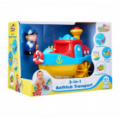 Barcă de jucărie pentru baie 3 în 1, 18 x 23,5 cm Dino Toys 281046 