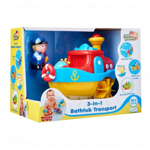 Barcă de jucărie pentru baie 3 în 1, 18 x 23,5 cm Dino Toys 281046 