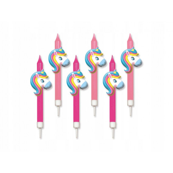 Lumânări cu unicorn - 6 bucăți Ikonka 281390 2