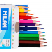 Creioane colorate, acuarelă, 2,9 mm, 12 culori + pensulă Milan 281420 2