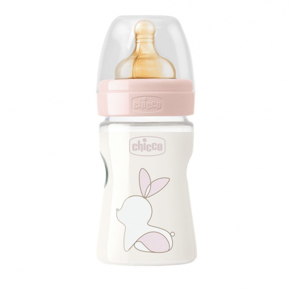 Biberon din polipropilenă, Original Touch cu tetină pentru bebeluși de 0+ luni, Roz 150 ml.  Chicco 282903 