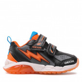 Sneakers Bolt negri, cu detalii portocalii și albaștri Geox 283057 2