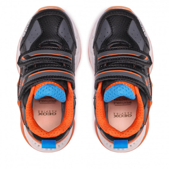 Sneakers Bolt negri, cu detalii portocalii și albaștri Geox 283061 6