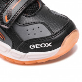 Sneakers Bolt negri, cu detalii portocalii și albaștri Geox 283062 7