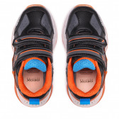 Sneakers Bolt cu detalii portocalii, pe negru Geox 283068 6