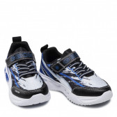 Sneakers cu detalii albastre, pe negru. Geox 283082 5