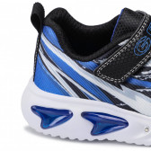 Sneakers cu detalii albastre, pe negru. Geox 283084 7