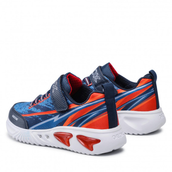 Sneakers cu detalii portocalii, culoare albastră Geox 283096 3