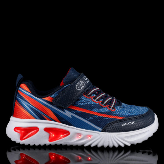 Sneakers cu detalii portocalii, culoare albastră Geox 283101 8
