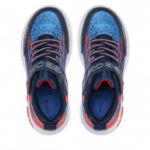 Sneakers cu detalii portocalii, de culoare albastru. Geox 283107 6