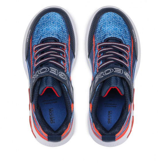 Sneakers cu detalii portocalii, de culoare albastru. Geox 283107 6