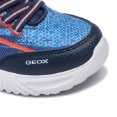 Sneakers cu detalii portocalii, de culoare albastru. Geox 283108 7