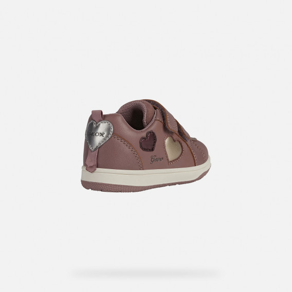 Sneakers cu aplicații inimă, pe roz Geox 283141 4
