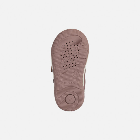 Sneakers cu aplicații inimă, pe roz Geox 283143 6