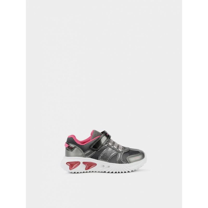 Sneakers cu detalii roz, culoarea argintie  283149