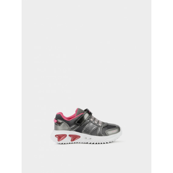 Sneakers cu detalii roz, argintii. Geox 283154 