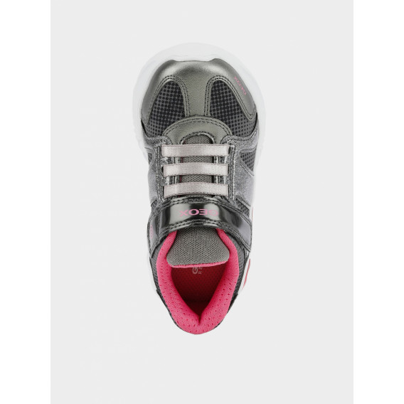 Sneakers cu detalii roz, argintii. Geox 283157 4