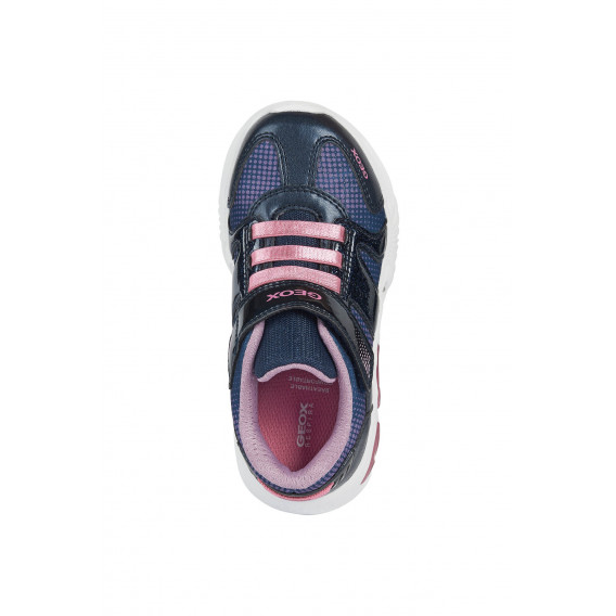 Sneakers cu detalii roz, pe albastru închis. Geox 283169 5