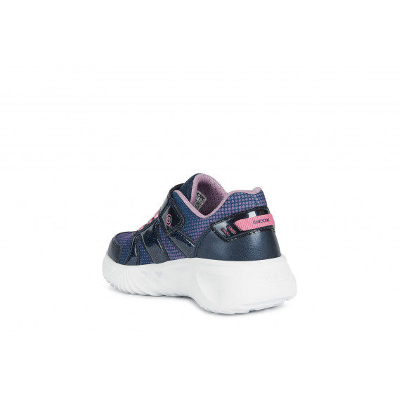 Sneakers cu detalii roz, pe albastru închis Geox 283173 3