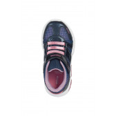 Sneakers cu detalii roz, pe albastru închis Geox 283175 5