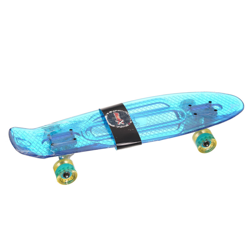 Skateboard mare transparent cu tracțiune, albastru  283221
