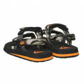 Sandale cu imprimeu camuflaj și detalii portocalii, negre Quiksilver 283491 2