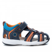 Sandale în albastru bleumarin cu elemente Orange pentru băieți XTI 28350 2