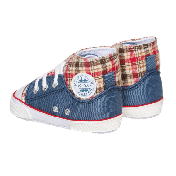 Pantofi cu imprimeu și detalii în carouri pentru bebeluși Playshoes 283789 2