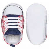 Pantofi model cu carouri roșii și albe pentru bebeluși Playshoes 283803 3