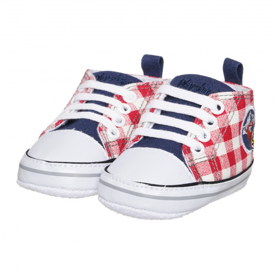 Pantofi model cu carouri roșii și albe pentru bebeluși Playshoes 283805 