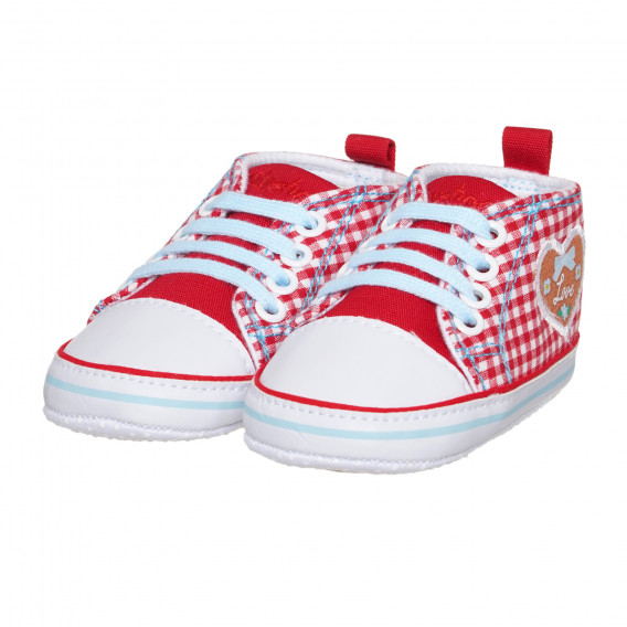 Pantofi cu detalii de culoare albastru deschis și cu aplicații inimii Playshoes 283813 