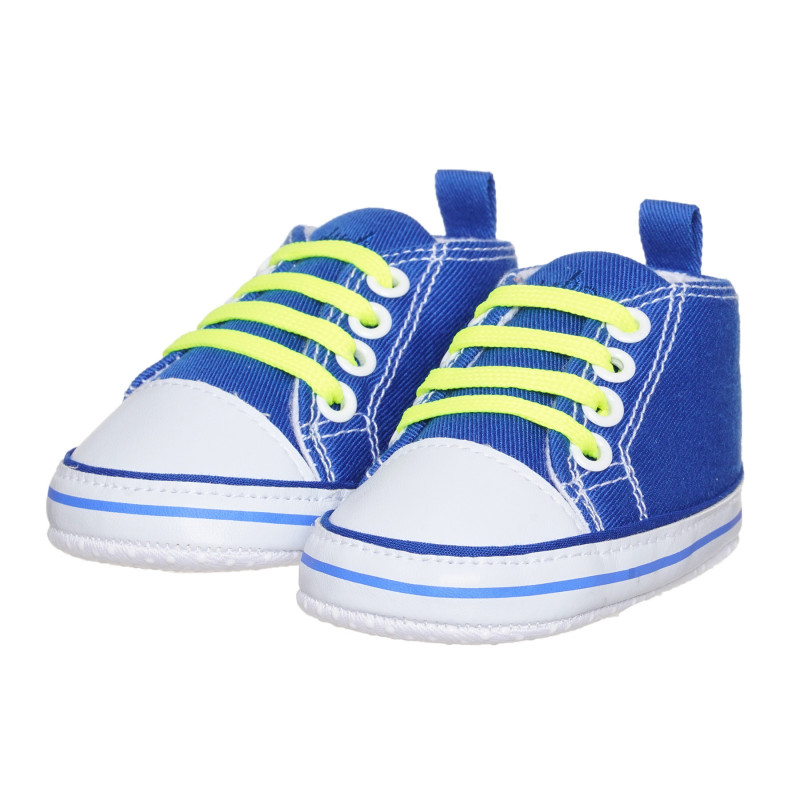 Pantofi cu detalii verzi, pe albastru  283816
