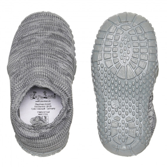 Papuci de interior textili, gri Playshoes 283821 3