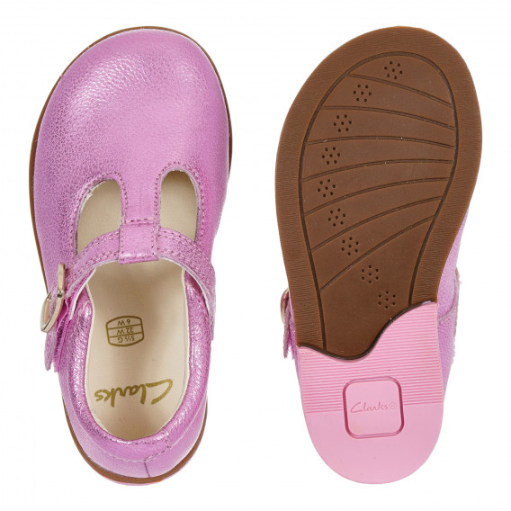 Pantofi eleganți din piele pentru bebeluș, roz Clarks 284233 3