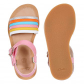 Sandale din piele cu curele și cataramă colorate Clarks 284242 3