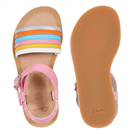 Sandale din piele cu curele și cataramă colorate Clarks 284242 3