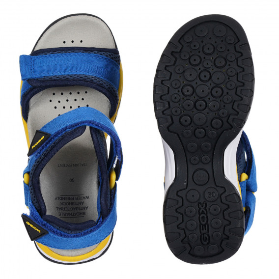 Sandale cu accente galbene, în albastru. Geox 284297 3
