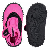 Pantofi de apă cu velcro și detalii negre, roz Playshoes 284391 3