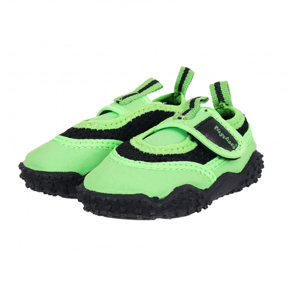 Pantofi de apă cu velcro și detalii negre, verzi Playshoes 284392 