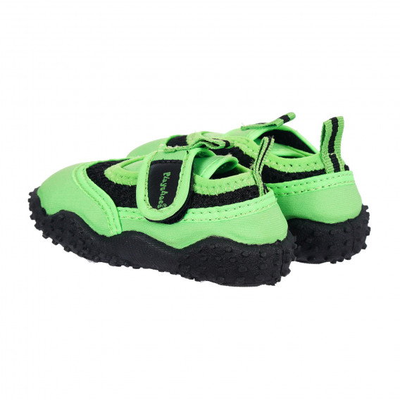 Pantofi de apă cu velcro și detalii negre, verzi Playshoes 284393 2