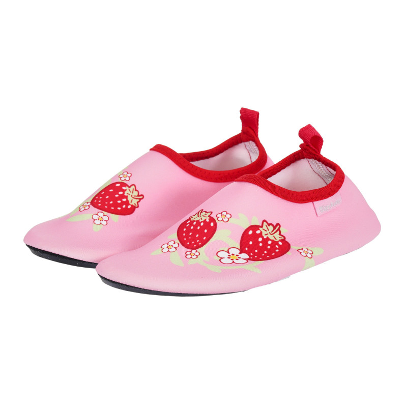 Pantofi aqua cu aplicație de căpșuni, roz  284401