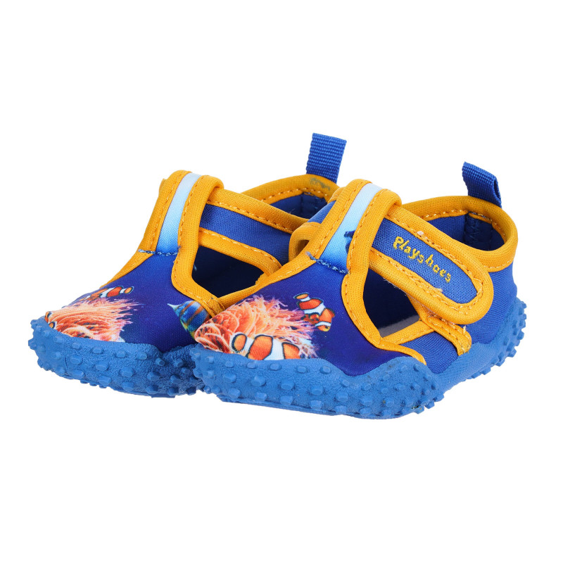 Pantofi de apă cu imprimeu marin și detalii portocaliu, albaștri  284431