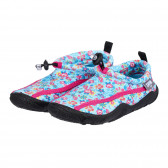 Pantofi de apă cu imprimeu floral și detalii roz, albastru Sterntaler 284455 