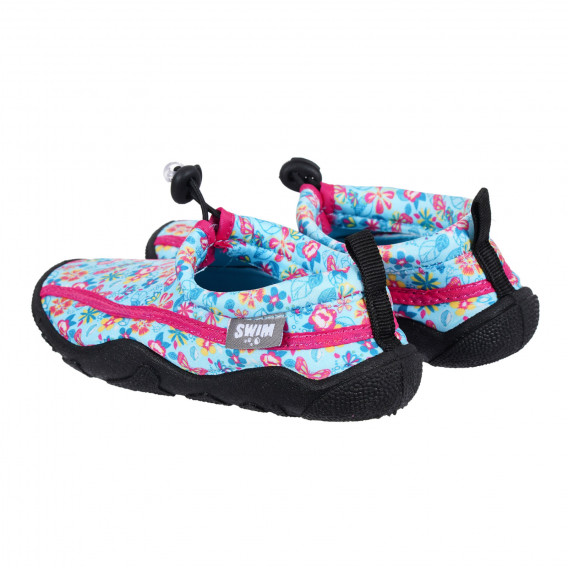Pantofi de apă cu imprimeu floral și detalii roz, albastru Sterntaler 284456 2