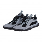 Pantofi de apă cu șireturi elastice și detalii negre, gri Playshoes 284522 
